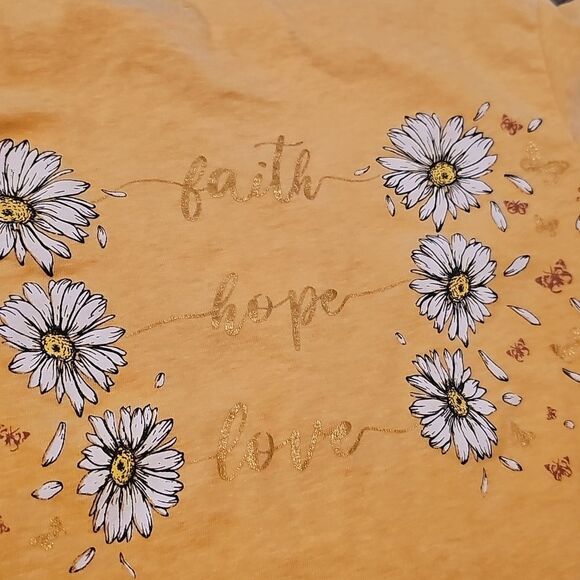 Faith Hope Love Yellow T Shirt Size 7/8 - Picture 7 of 8